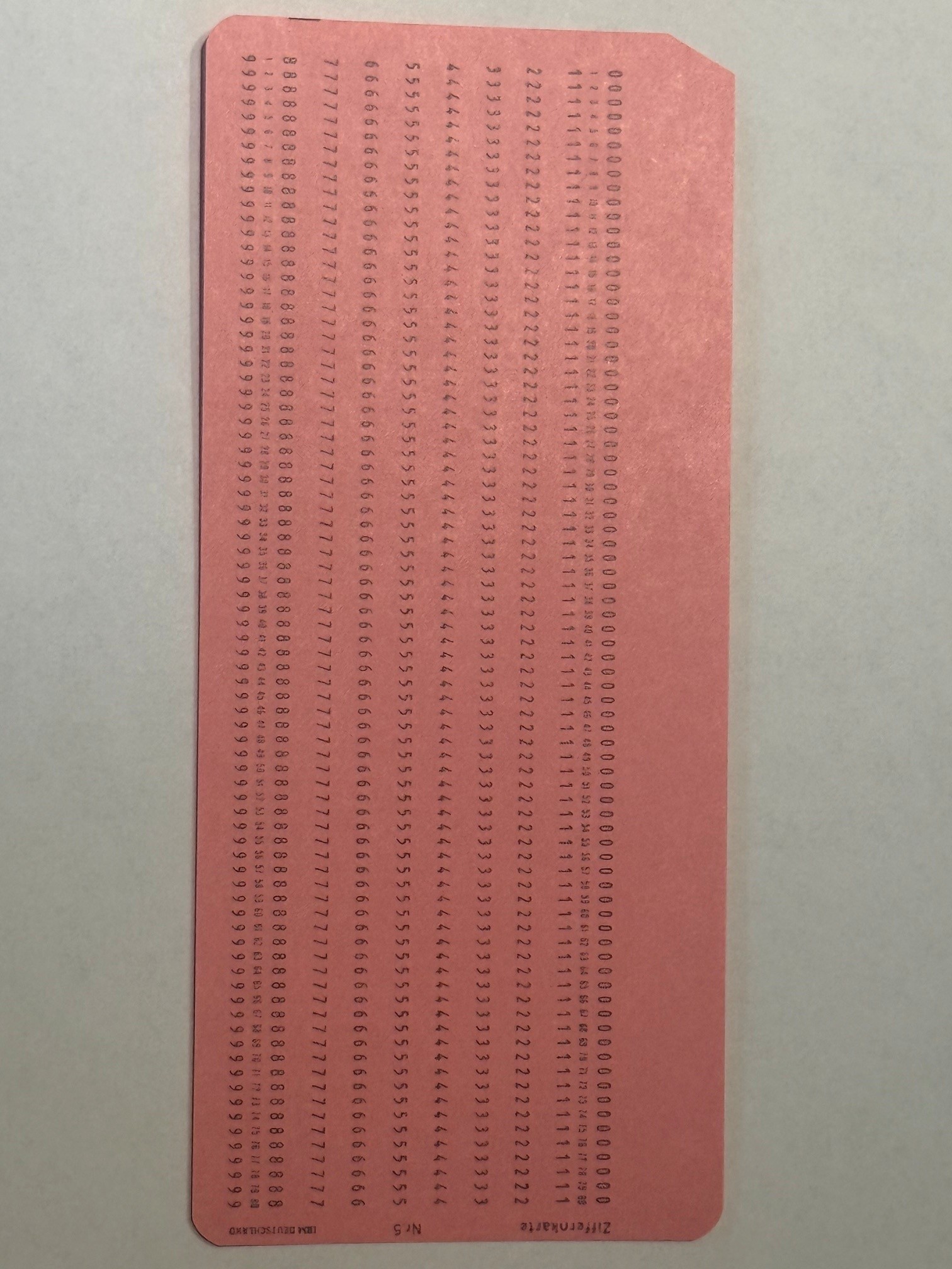 Ziffernkarte IBM Nr. 5